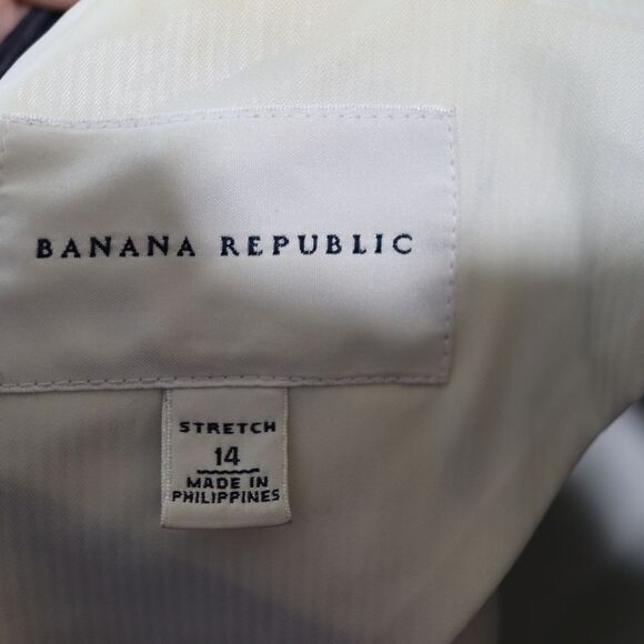 Banana Republic Blue 1 Button Chic Career Equestrian Blazer Jacket 14 - Picture 8 of 9